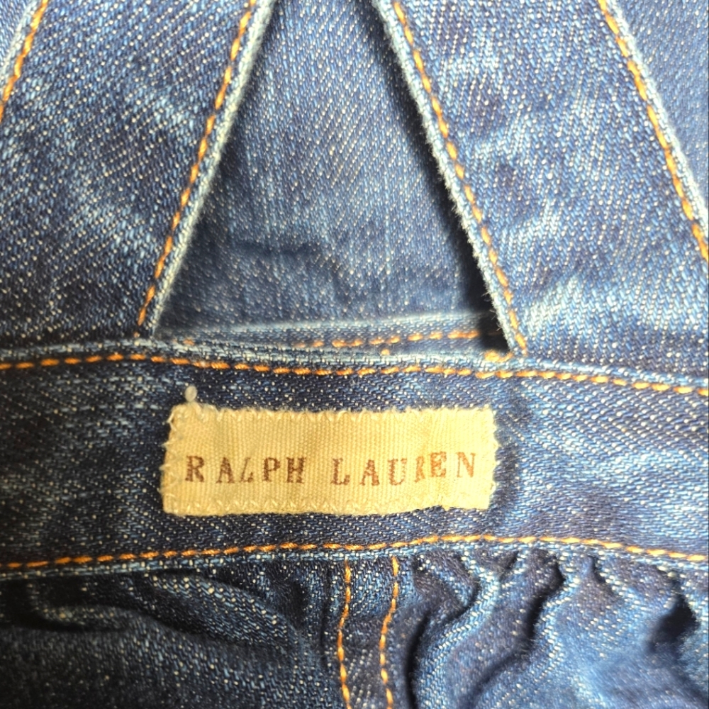 Ralph Lauren denim overall skirt Size:12M color:Blue - Picture 3 of 4